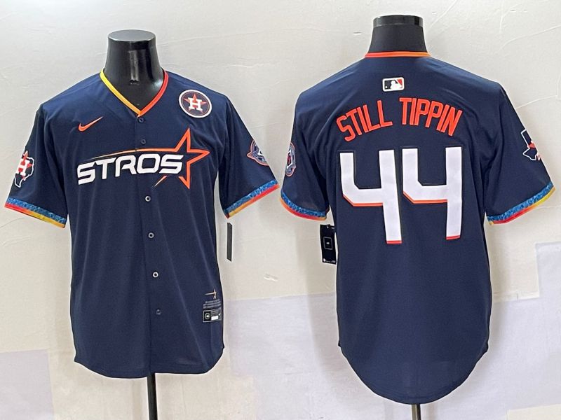 Men Houston Astros #44 Still Tipin Blue Fourth generation Joint Name Nike 2025 MLB Jersey style 4->houston astros->MLB Jersey